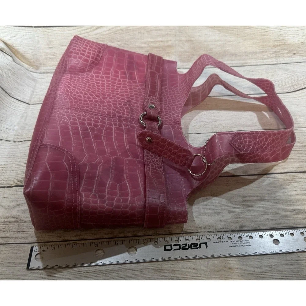VTG NOS Avon Pink Faux Croc Jelly Plastic Handbag Purse Bag Satchel Y2K GTb5